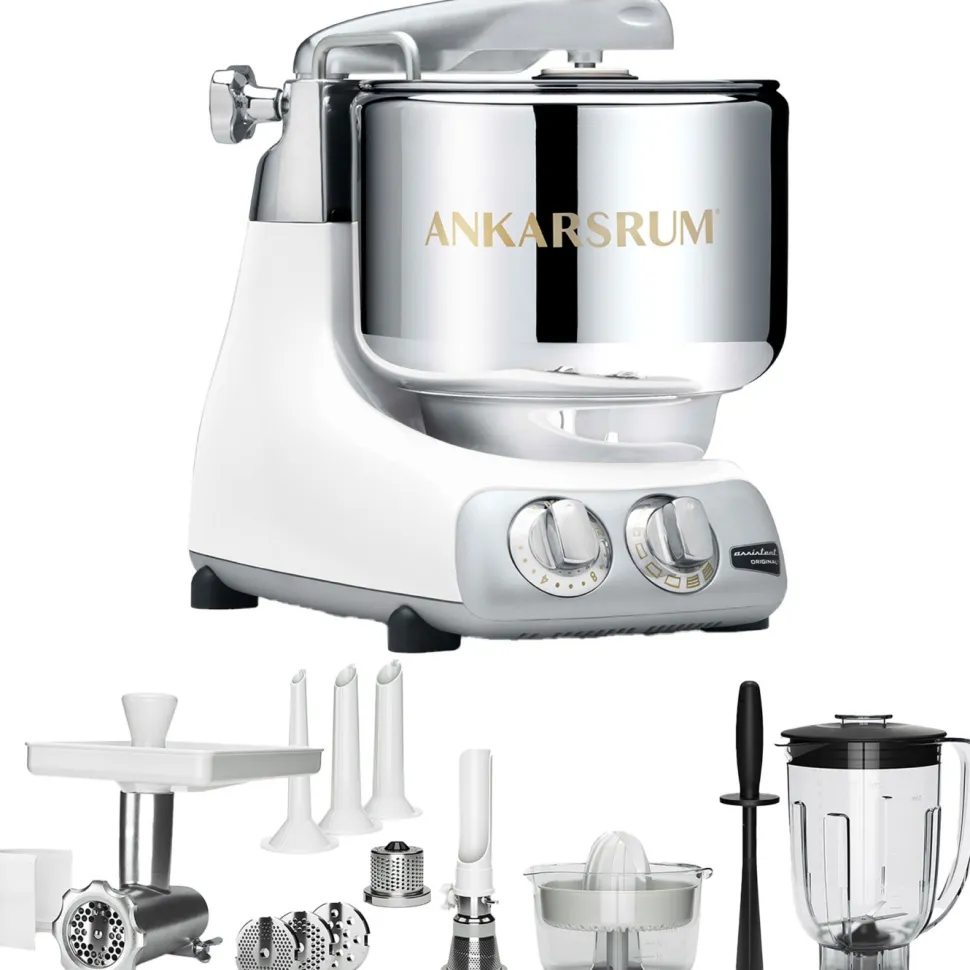 Ankarsrum Assistent Mineral White + Tillbehörspaket Deluxe