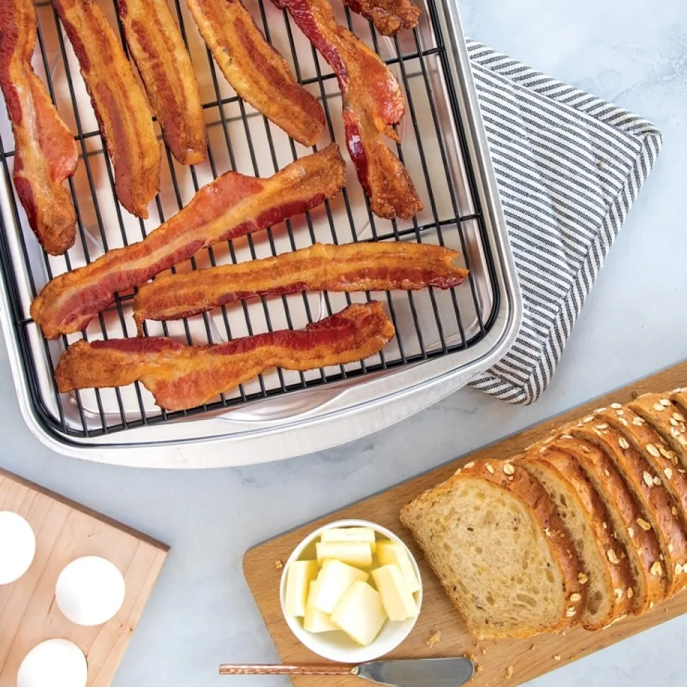 Bakplåt med ugnssäkert galler, Large, Naturals - Nordic Ware