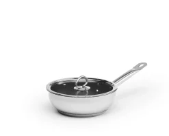 Belagd sauteuse, rostfritt stål, med glaslock - Patina