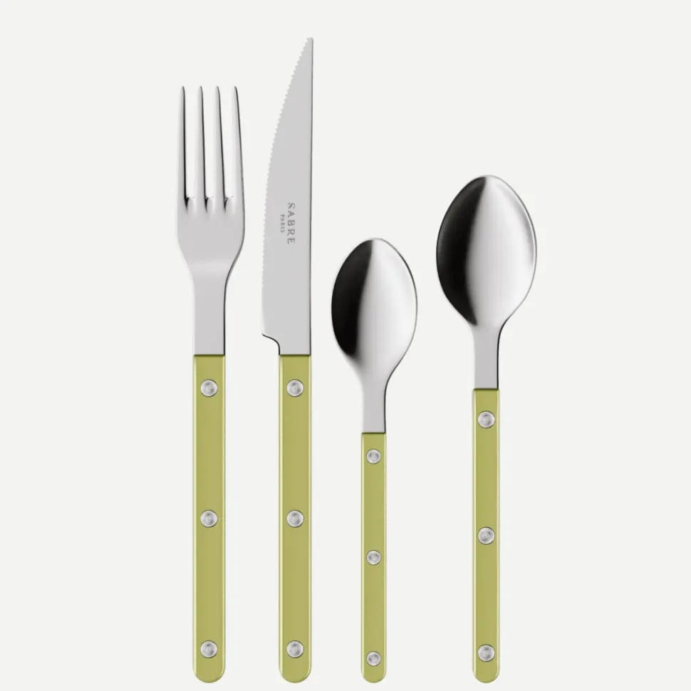 Bestickset, 4 delar, Bistrot Pearly, Moss - Sabre Paris