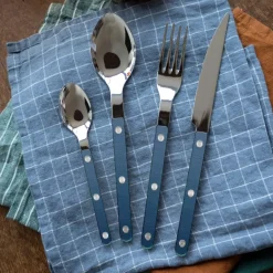 Bestickset, 4 delar, Bistrot Pearly, Steel blue - Sabre Paris