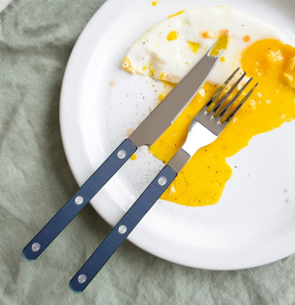 Bestickset, 24 delar, Bistrot Pearly, Steel blue - Sabre Paris