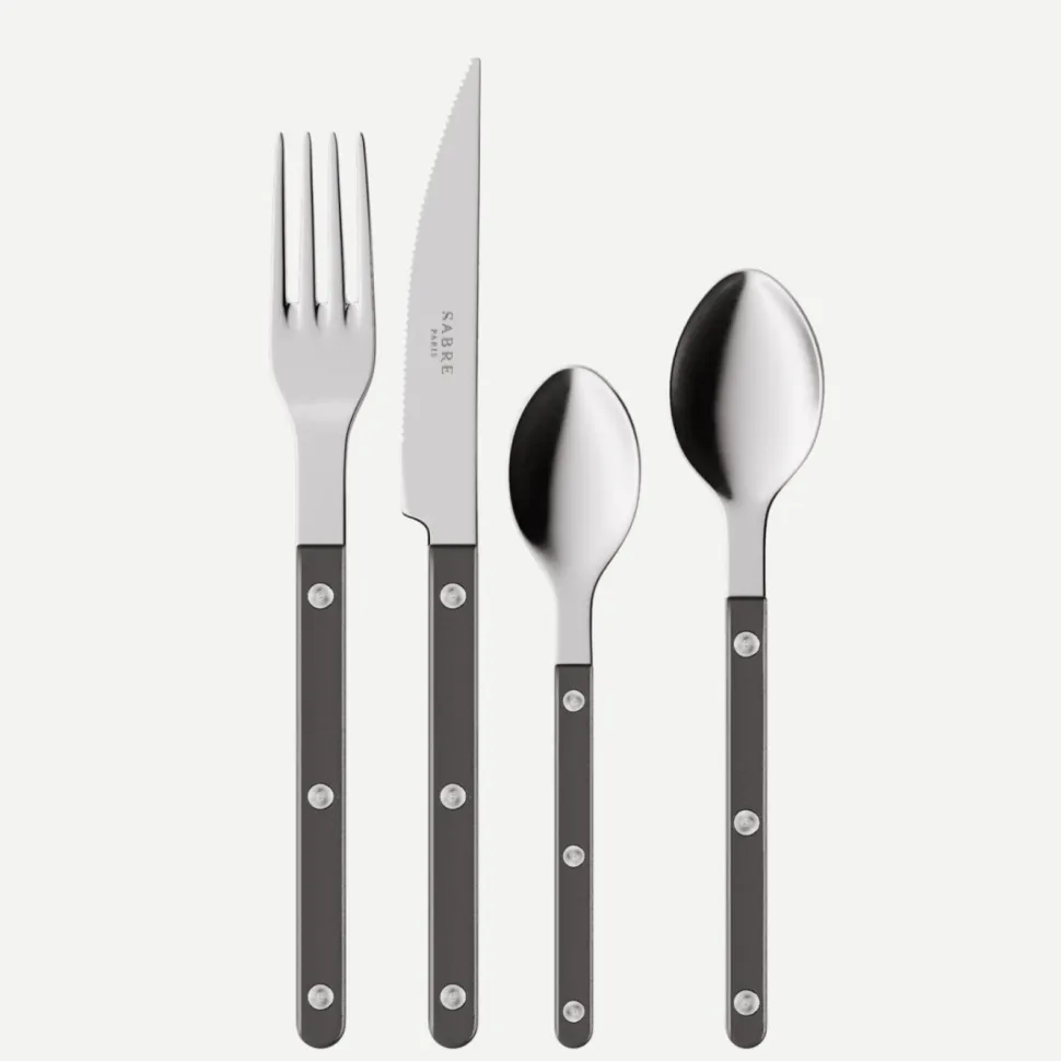 Bestickset, 4 delar, Bistrot Pearly, Dark grey - Sabre Paris