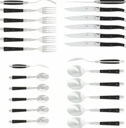 Bestickset 05, Handtag av Ebenholts, blank, Tradition - Forge de Laguiole