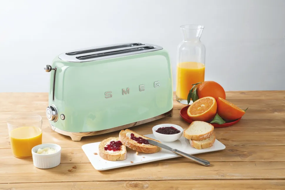 Brödrost, 4 skivor, Långa fack, Pastellgrön - Smeg