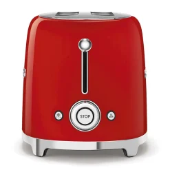 Brödrost, 4 skivor, Långa fack, Röd - Smeg