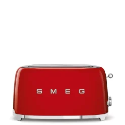 Brödrost, 4 skivor, Långa fack, Röd - Smeg