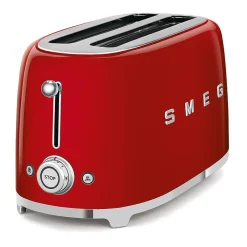 Brödrost, 4 skivor, Långa fack, Röd - Smeg