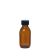 Brun glasflaska med skruvkork, 100 ml
