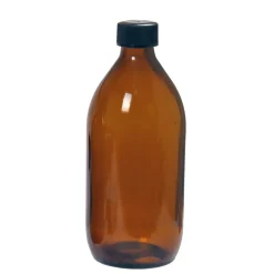 Brun glasflaska med skruvkork, 500 ml