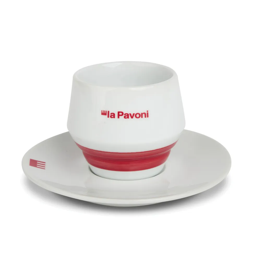 Cappuccinokoppar med fat, 4-pack - La Pavoni