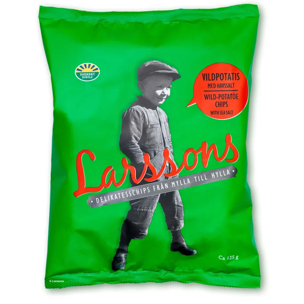 Chips, Vildpotatis, havssalt, 125g - Larssons chips