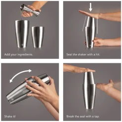 Cocktail Shaker/Boston Shaker, Tin on tin - Vacuvin
