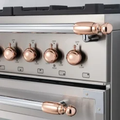 Dekorset Heritage, spis+fläkt, Blank Koppar - Bertazzoni