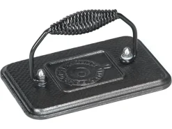 Flat grillpress/stekvikt i gjutjärn, 1,3 kg, Seasoned - Lodge