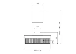 Fläkt Professional, T-format, 90 cm, väggmontering, Rostfri - Bertazzoni