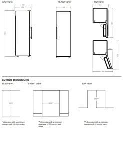 Frys Professional, Fristående, 186 cm, Rostfri - Bertazzoni