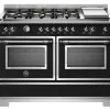 Gasspis Heritage, 120 cm, 6 brännare + stekbord, 2 ugnar, Mattsvart - Bertazzoni