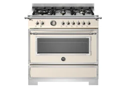 Gasspis Heritage, 90 cm, 6 brännare, 1 ugn, Elfenbensvit - Bertazzoni
