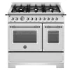 Gasspis Heritage, 90 cm, 6 brännare, 2 ugnar, Rostfri - Bertazzoni