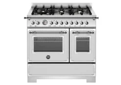 Gasspis Heritage, 90 cm, 6 brännare, 2 ugnar, Rostfri - Bertazzoni