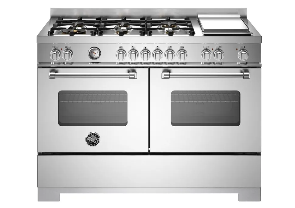 Gasspis Master, 120 cm, 6 brännare + stekbord, 2 ugnar, Rostfri - Bertazzoni