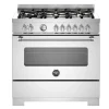 Gasspis Master, 90 cm, 6 brännare, 1 ugn, Rostfri - Bertazzoni
