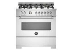 Gasspis Master, 90 cm, 6 brännare, 1 ugn, Rostfri - Bertazzoni