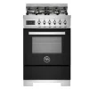 Gasspis Professional, 60 cm, 4 brännare, 1 ugn, Svart - Bertazzoni