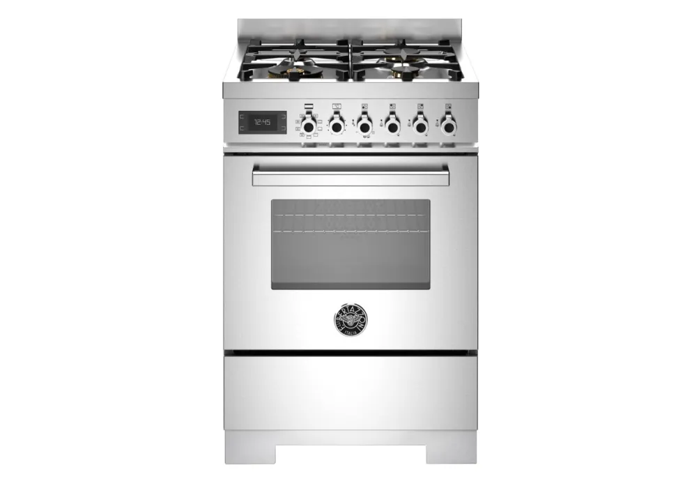 Gasspis Professional, 60 cm, 4 brännare, 1 ugn, Rostfri - Bertazzoni
