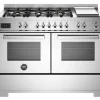 Gasspis Professional, 120 cm, 6 brännare + stekbord, 2 ugnar, Rostfri - Bertazzo