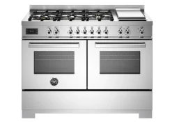 Gasspis Professional, 120 cm, 6 brännare + stekbord, 2 ugnar, Rostfri - Bertazzo