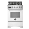 Gasspis Professional, 60 cm, 4 brännare, 1 ugn, Vit - Bertazzoni