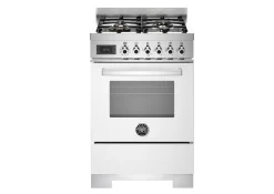 Gasspis Professional, 60 cm, 4 brännare, 1 ugn, Vit - Bertazzoni