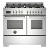 Gasspis Professional, 90 cm, 6 brännare, 2 ugnar, Rostfri - Bertazzoni