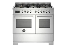 Gasspis Professional, 90 cm, 6 brännare, 2 ugnar, Rostfri - Bertazzoni