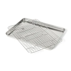 Gastrobleck/plåt med galler, 40,5x30,5 cm, rostfritt stål - Culimat