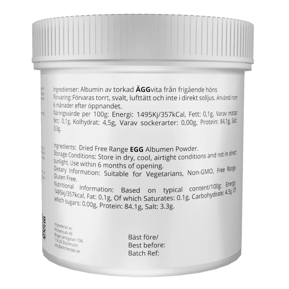Äggvitepulver, Albumin - The Kitchen Lab - 500 g