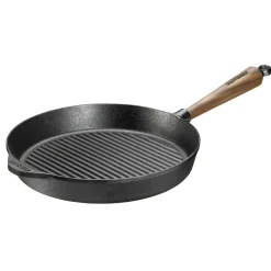 Grillpanna, rund med valnötshandtag, 28cm - Skeppshult