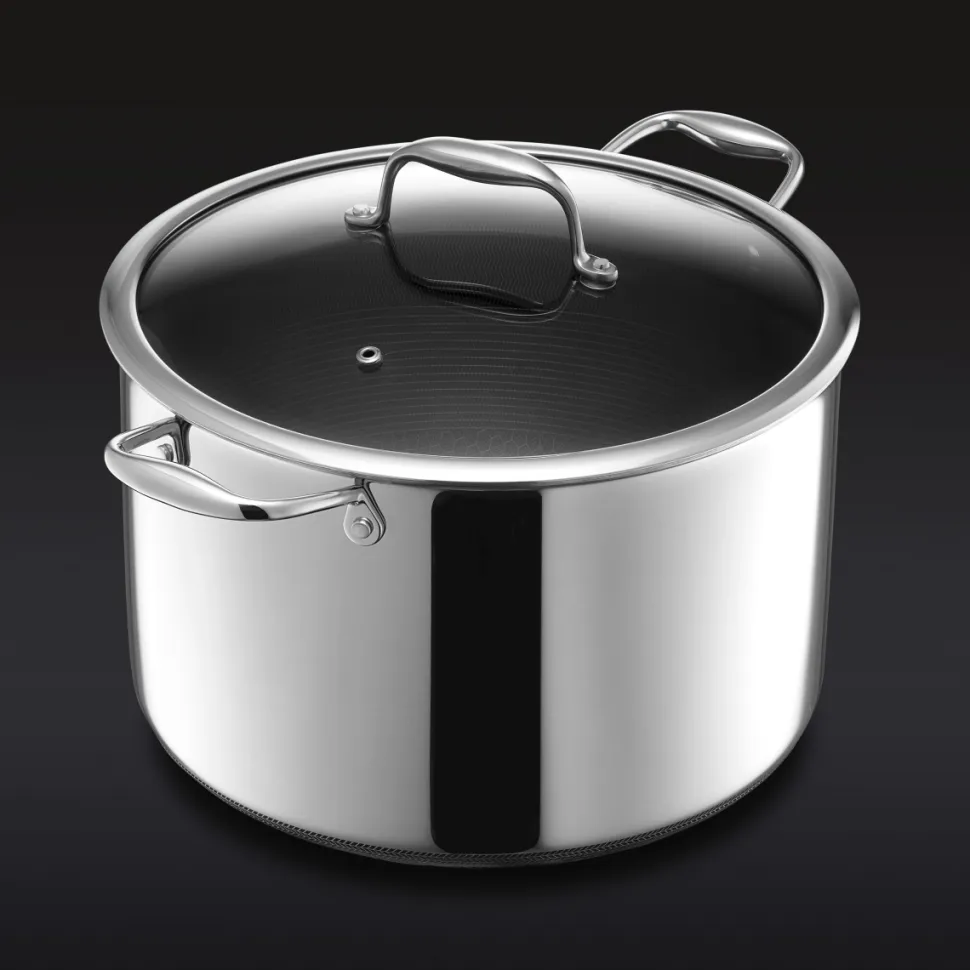 Gryta med glaslock, nonstick, 9,5 L - Hexclad