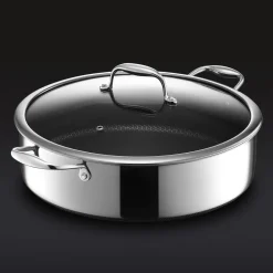 Gryta med glaslock, nonstick, 6,6 L - Hexclad