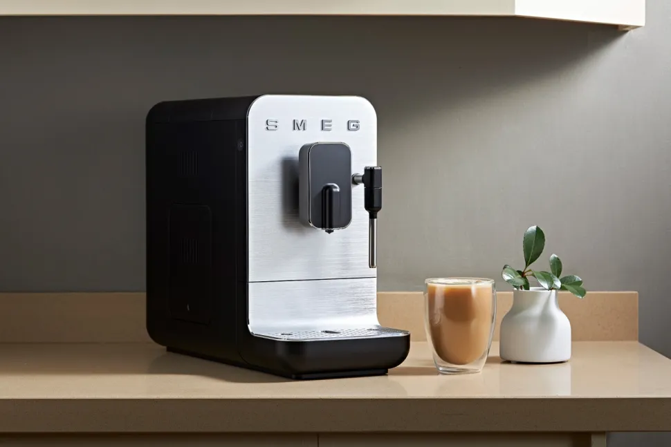 Helautomatisk Espressomaskin med ånginsats, Svart - Smeg