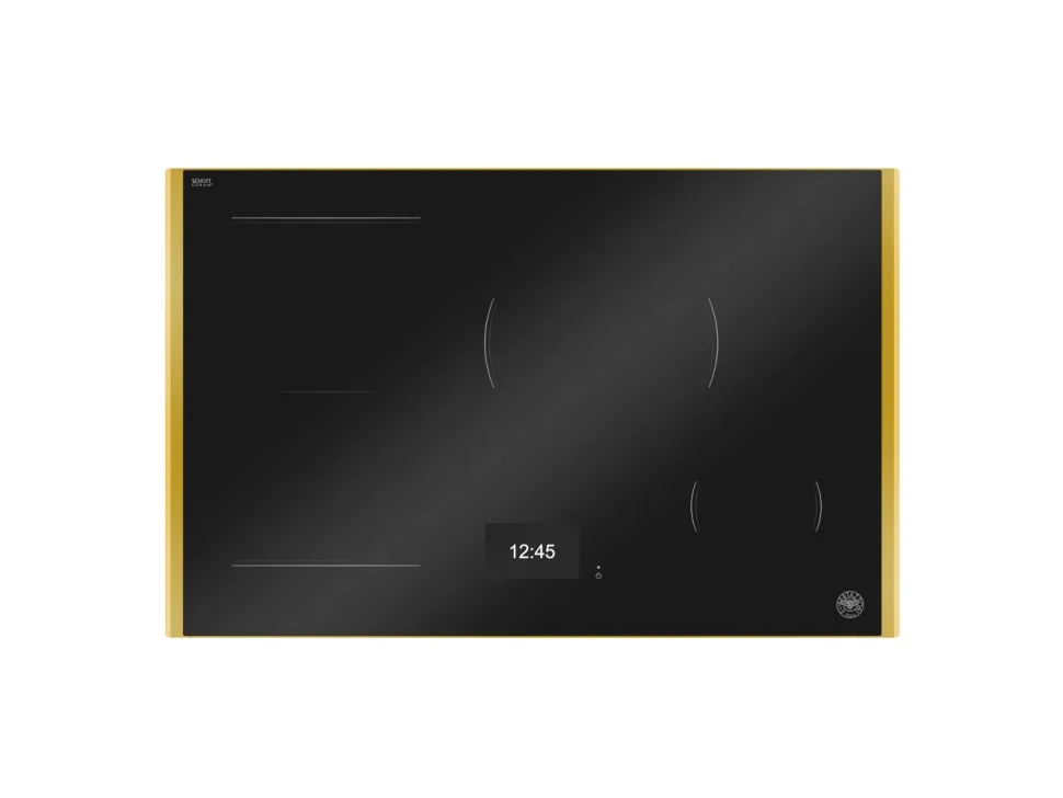 Induktionshäll, 78 cm, TFT display, 4 zoner (1 Flex) + guld-ram - Bertazzoni