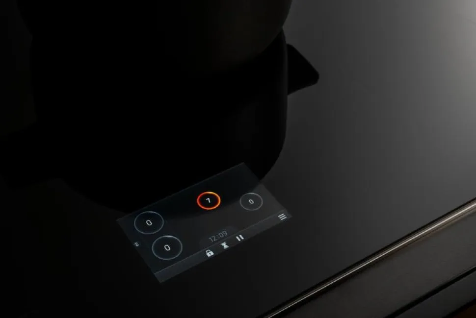 Induktionshäll, 78 cm, TFT display, 4 zoner (1 Flex) + rostfri ram - Bertazzoni
