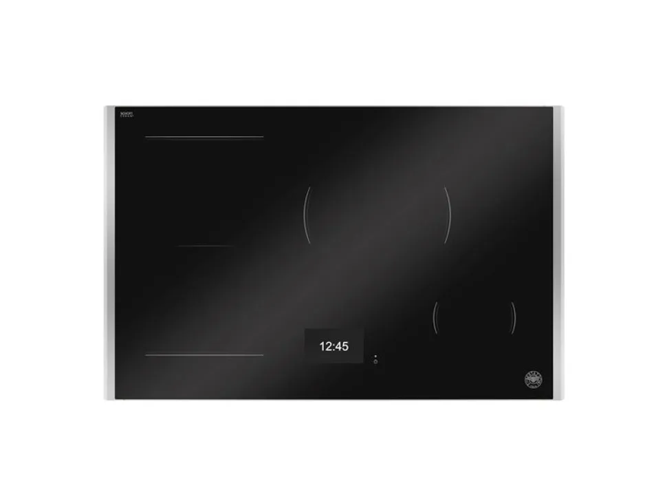 Induktionshäll, 78 cm, TFT display, 4 zoner (1 Flex) + Carbonio-ram - Bertazzoni