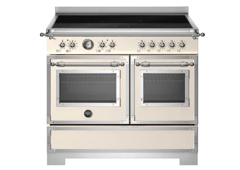 Induktionsspis Heritage, 100 cm, 5 zoner, 2 ugnar, Elfenbensvit - Bertazzoni