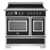 Induktionsspis Heritage, 90 cm, 5 zoner, 2 ugnar, Mattsvart - Bertazzoni
