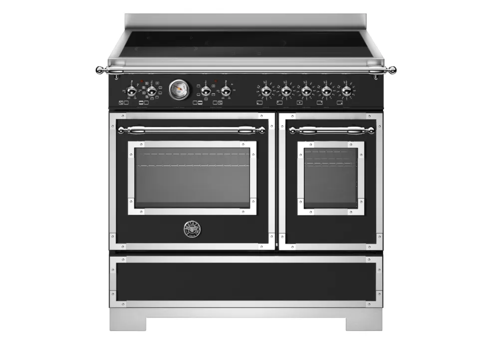 Induktionsspis Heritage, 90 cm, 5 zoner, 2 ugnar, Mattsvart - Bertazzoni