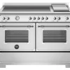 Induktionsspis Heritage, 120 cm, 5 zoner + stekbord, 2 ugnar, Rostfri - Bertazzo