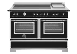 Induktionsspis Heritage, 120 cm, 5 zoner + stekbord, 2 ugnar, Mattsvart - Bertaz